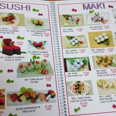 Thực đơn- Quán Ăn Street Sushi - Trần Hưng Đạo