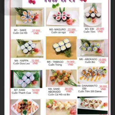 Thực đơn- Quán Ăn Street Sushi - Trần Hưng Đạo