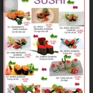 Thực đơn- Quán Ăn Street Sushi - Trần Hưng Đạo