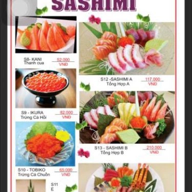 Thực đơn- Quán Ăn Street Sushi - Trần Hưng Đạo
