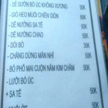 Thực đơn- Quán Ăn Style - Quán Nướng Ngói