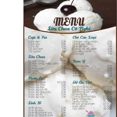 Thực đơn- Sữa Chua Cô Nghi