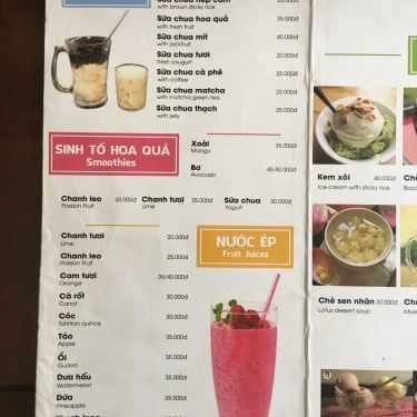 Thực đơn- Sữa Chua Cô Nghi