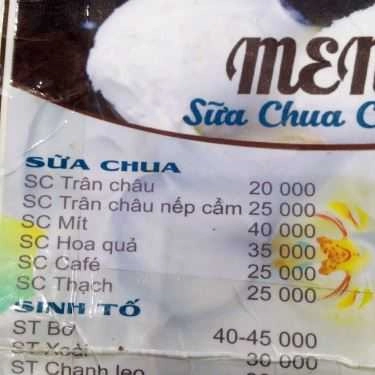 Thực đơn- Sữa Chua Cô Nghi