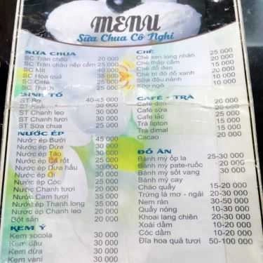 Thực đơn- Sữa Chua Cô Nghi