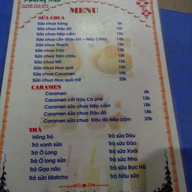Thực đơn- Quán Ăn Sữa Chua Đậu Đỏ - Nguyễn Quý Đức