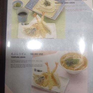 Thực đơn- Nhà Hàng Suizan - Udon - TTTM Takashimaya