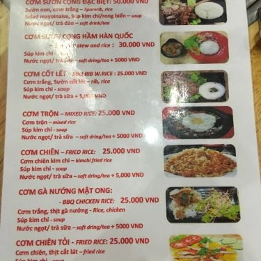 Thực đơn- Quán Ăn Sườn Cọng BBQ & Hotpot - Võ Văn Tần