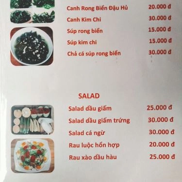 Thực đơn- Quán Ăn Sườn Cọng BBQ & Hotpot - Võ Văn Tần