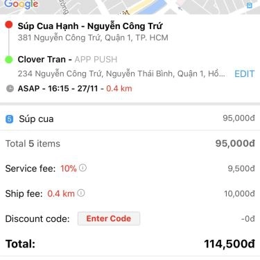 Thực đơn- Quán Ăn Súp Cua Hạnh - Nguyễn Công Trứ