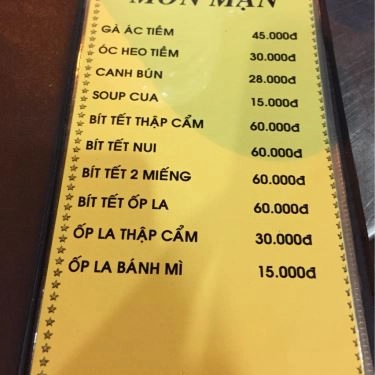Thực đơn- Quán Ăn Súp Cua Hoàng Yến