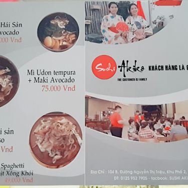 Thực đơn- Quán Ăn Sushi Akiko