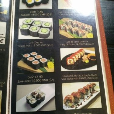 Thực đơn- Quán Ăn Sushi Cười - Ẩm Thực Nhật Bản