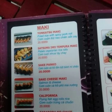 Thực đơn- Quán Ăn Sushi Đường Phố - Sake Kissho - Nguyễn Văn Quá