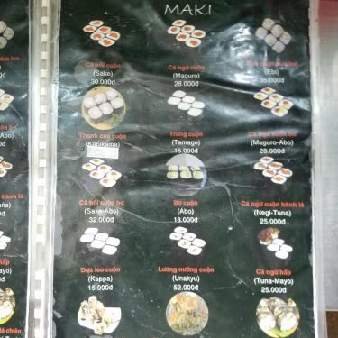 Thực đơn- Quán Ăn Sushi Family - Xóm Chiếu