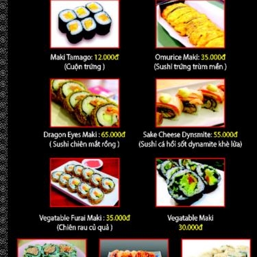 Thực đơn- Quán Ăn Sushi Gõ - 526 Phạm Văn Đồng