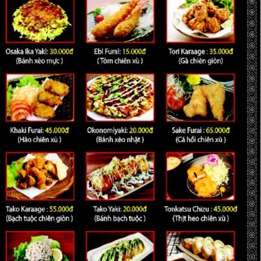 Thực đơn- Quán Ăn Sushi Gõ - 526 Phạm Văn Đồng