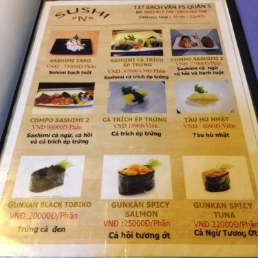 Thực đơn- Quán Ăn Sushi N