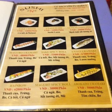 Thực đơn- Quán Ăn Sushi N