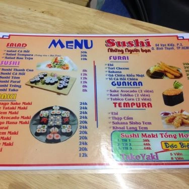 Thực đơn- Quán Ăn Những Người Bạn Sushi
