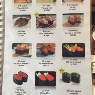 Thực đơn- Quán Ăn Hokage Sushi