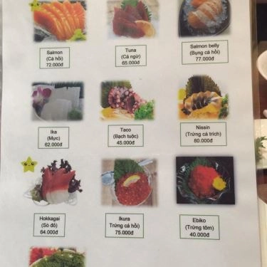 Thực đơn- Quán Ăn Hokage Sushi