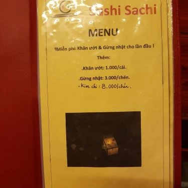 Thực đơn- Quán Ăn Sushi Sachi