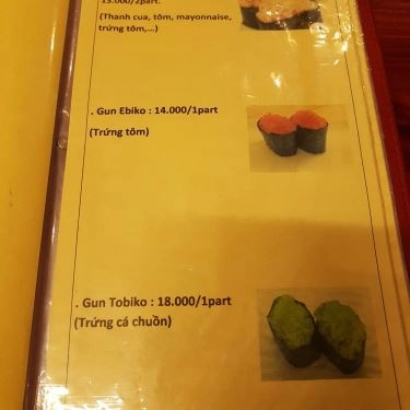 Thực đơn- Quán Ăn Sushi Sachi