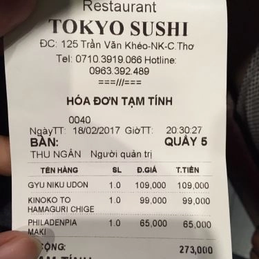 Tổng hợp- Nhà Hàng Sushi Tokyo 2 - Ẩm Thực Nhật