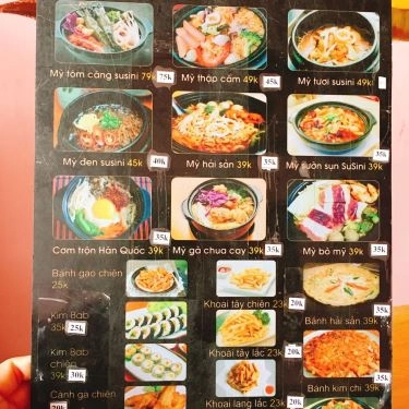 Thực đơn- Quán Ăn Susini - Mì Cay 7 Cấp Độ Hàn Quốc