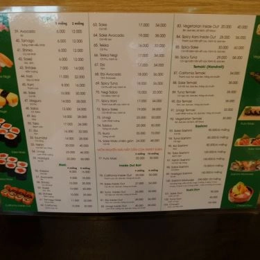 Thực đơn- Quán Ăn Sweet Sushi - Sushi & More