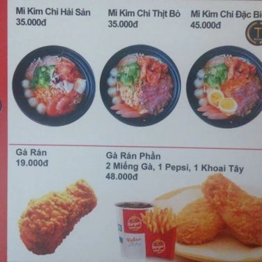 Thực đơn- Quán Ăn T - Korea - Mì Cay & Ăn Vặt