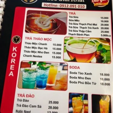 Thực đơn- Quán Ăn T - Korea - Mì Cay & Ăn Vặt