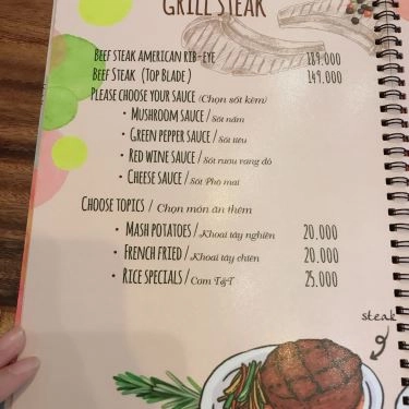 Thực đơn- Quán Ăn T&T - Steak & Pasta