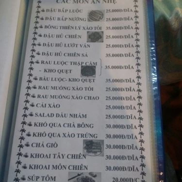 Thực đơn- Quán Ăn Tài Ký - Đặc Sản Dê