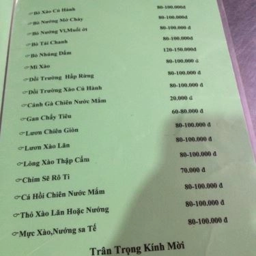 Thực đơn- Quán Ăn Tám Còn - Lẩu Bò Mắm Ruốc