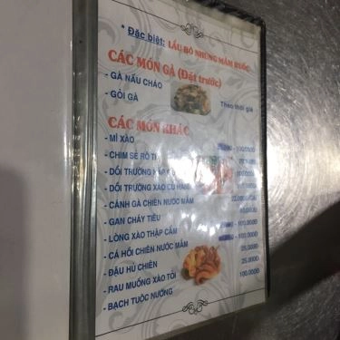 Thực đơn- Quán Ăn Tám Còn - Lẩu Bò Mắm Ruốc