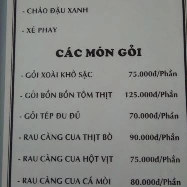 Thực đơn- Quán Ăn Quán Lẩu Trâu Tám Khuynh