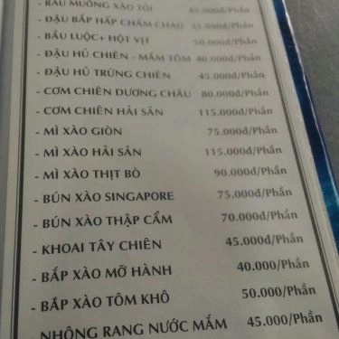 Thực đơn- Quán Ăn Quán Lẩu Trâu Tám Khuynh