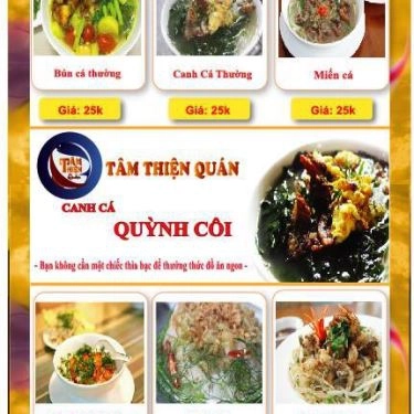 Thực đơn- Quán Ăn Tâm Thiện Quán - Canh Cá Quỳnh Côi