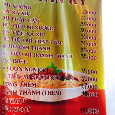 Thực đơn- Quán Ăn Tần Ký Mì Gia - Phạm Văn Đồng