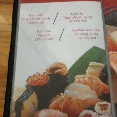 Thực đơn- Quán Ăn Tanaka - Sushi Bình Dân