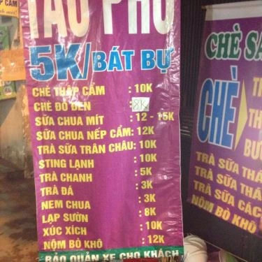 Thực đơn- Quán Ăn Bún Đậu, Trà Sữa - Xuân Thủy