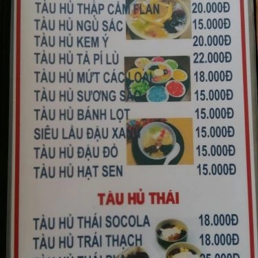 Thực đơn- Quán Ăn Tàu Hũ Đá