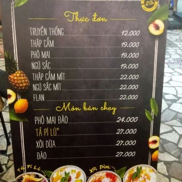 Thực đơn- Quán Ăn Tàu Hủ Xe Lam - Cách Mạng Tháng 8