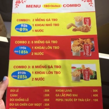 Thực đơn- Quán Ăn TBO Chicken - Gà Rán
