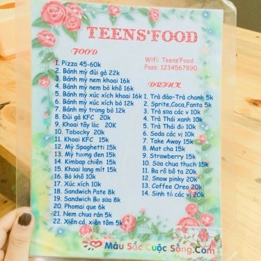 Thực đơn- Quán Ăn Teen's Food - Các Món Ăn Vặt