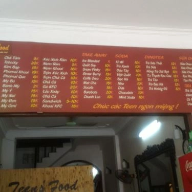 Thực đơn- Quán Ăn Teen's Food - Các Món Ăn Vặt