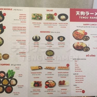 Thực đơn- Quán Ăn Tengu Ramen