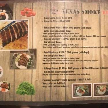 Thực đơn- Quán Ăn Texas Smoke BBQ - Ẩm Thực Mỹ